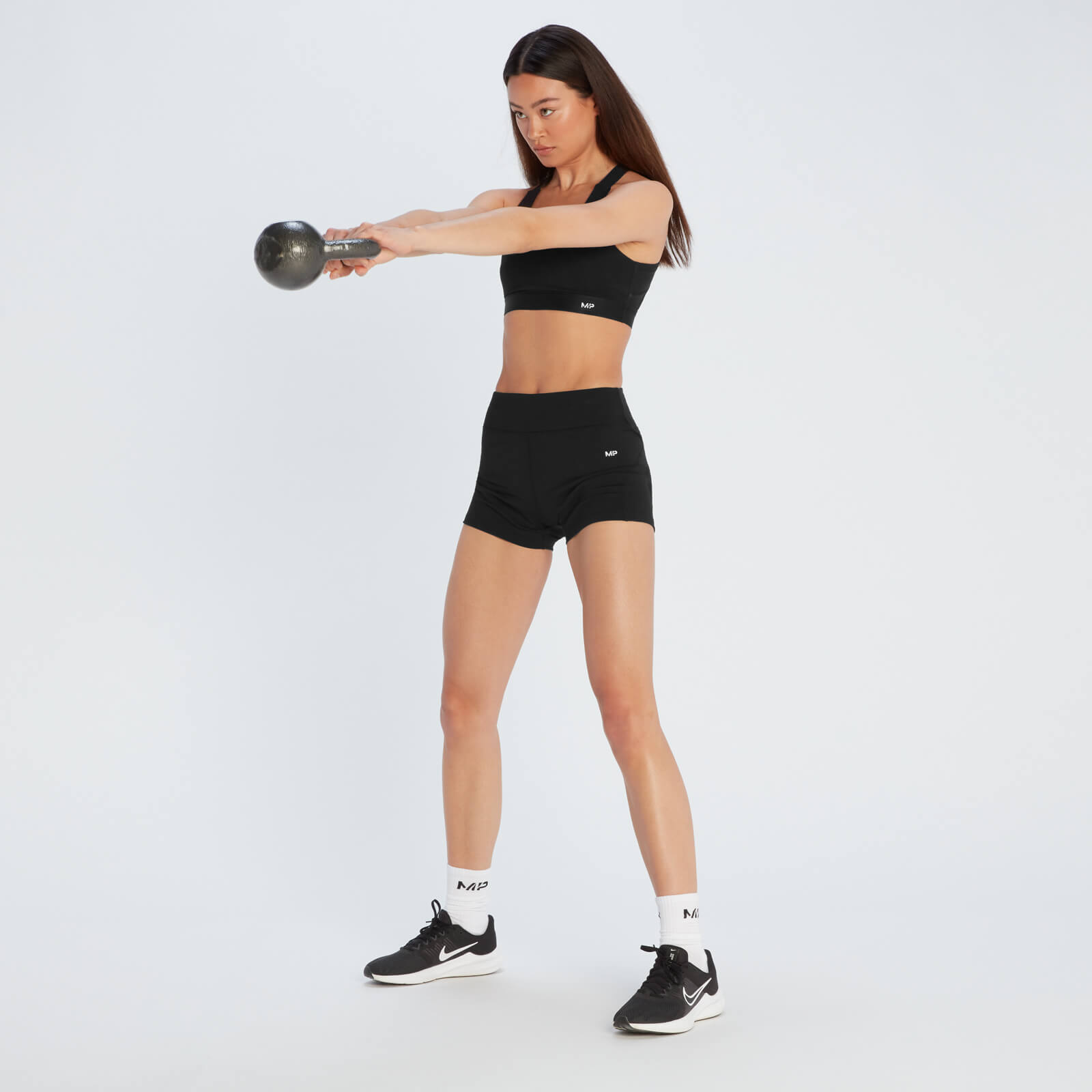 Brassière de sport à dos croisé MP Power pour femmes – Noir