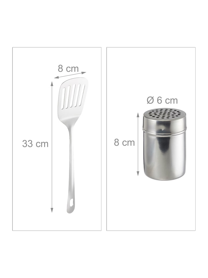 relaxdays Auflaufform Set 3 teilig in Silber günstig kaufen onesize