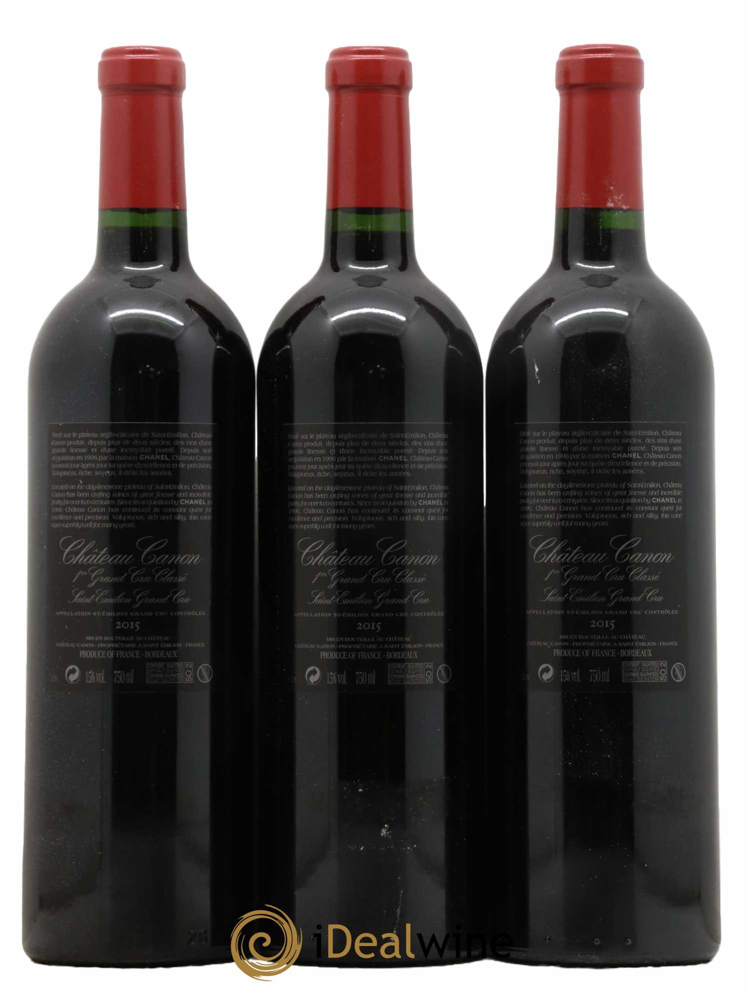 Château Canon 1er Grand Cru Classé B  2015 - Lot de 6 Bouteilles