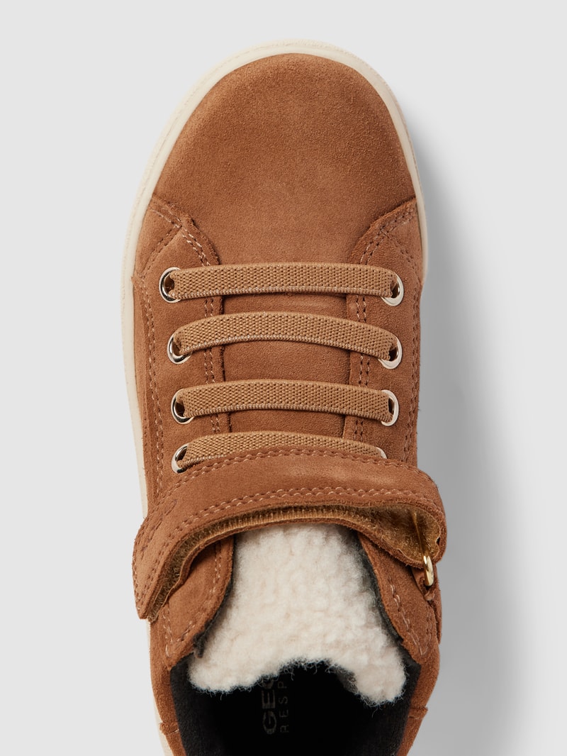 Sneaker mit Teddyfell-Besatz Modell 'THELEVEN' in camel