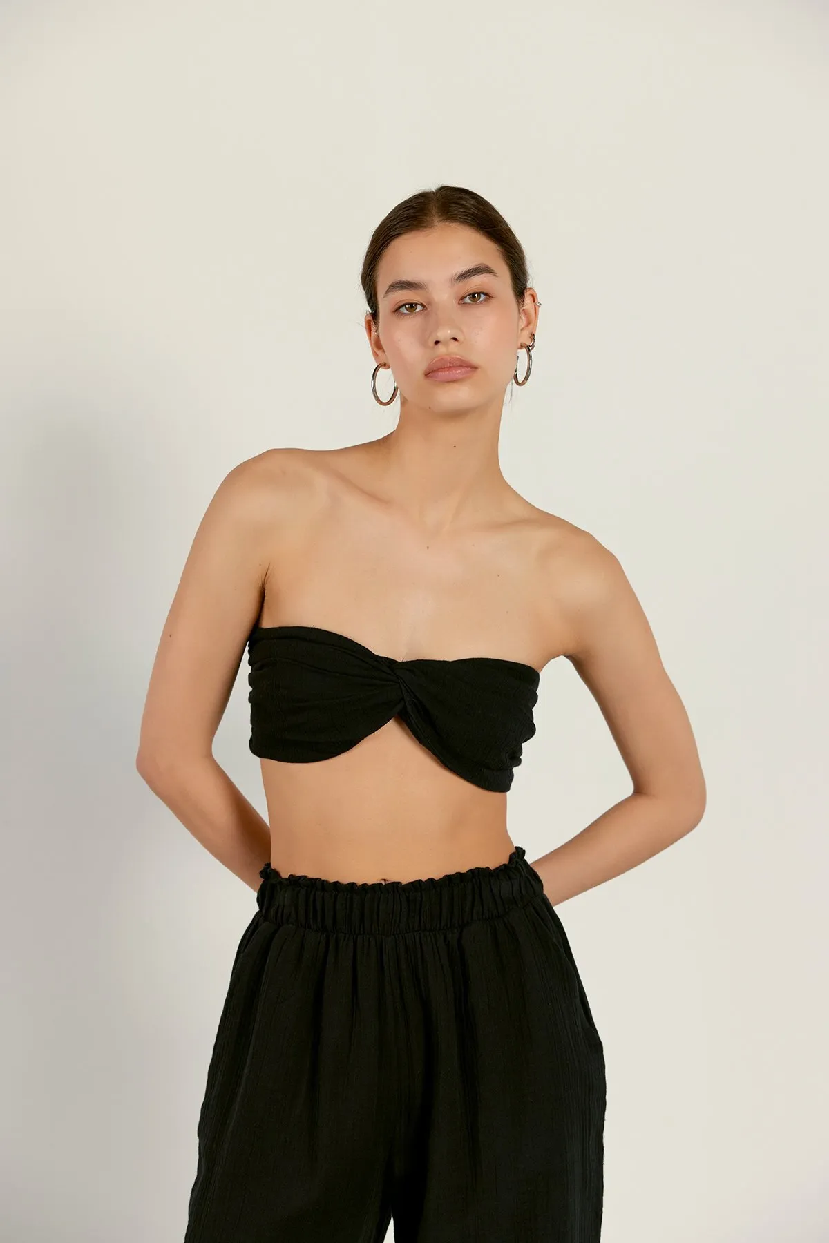 VATKALI  Musselin-Bustier Schwarz