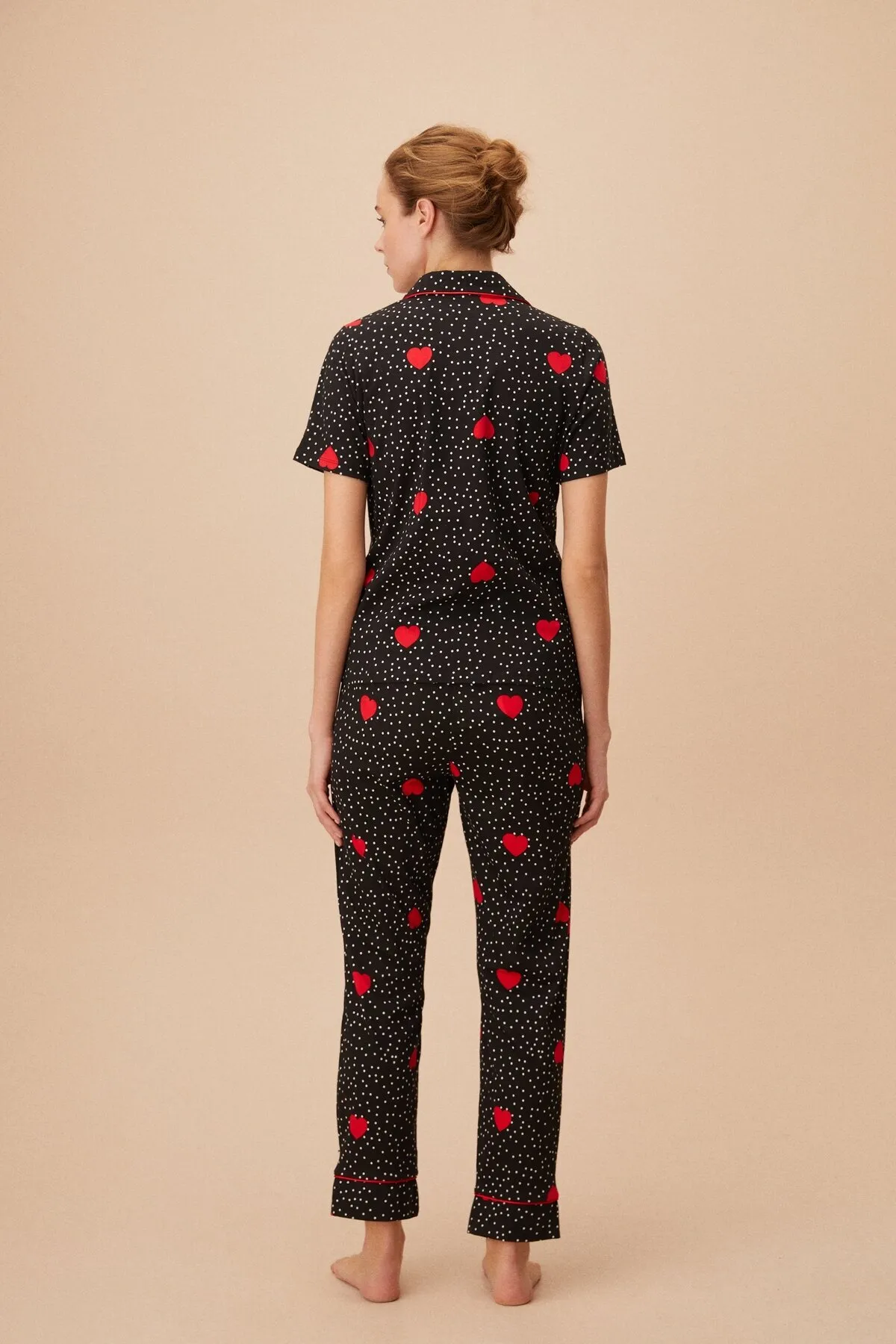 SUWEN  Maskulines Pyjama-Set mit Herz-Print