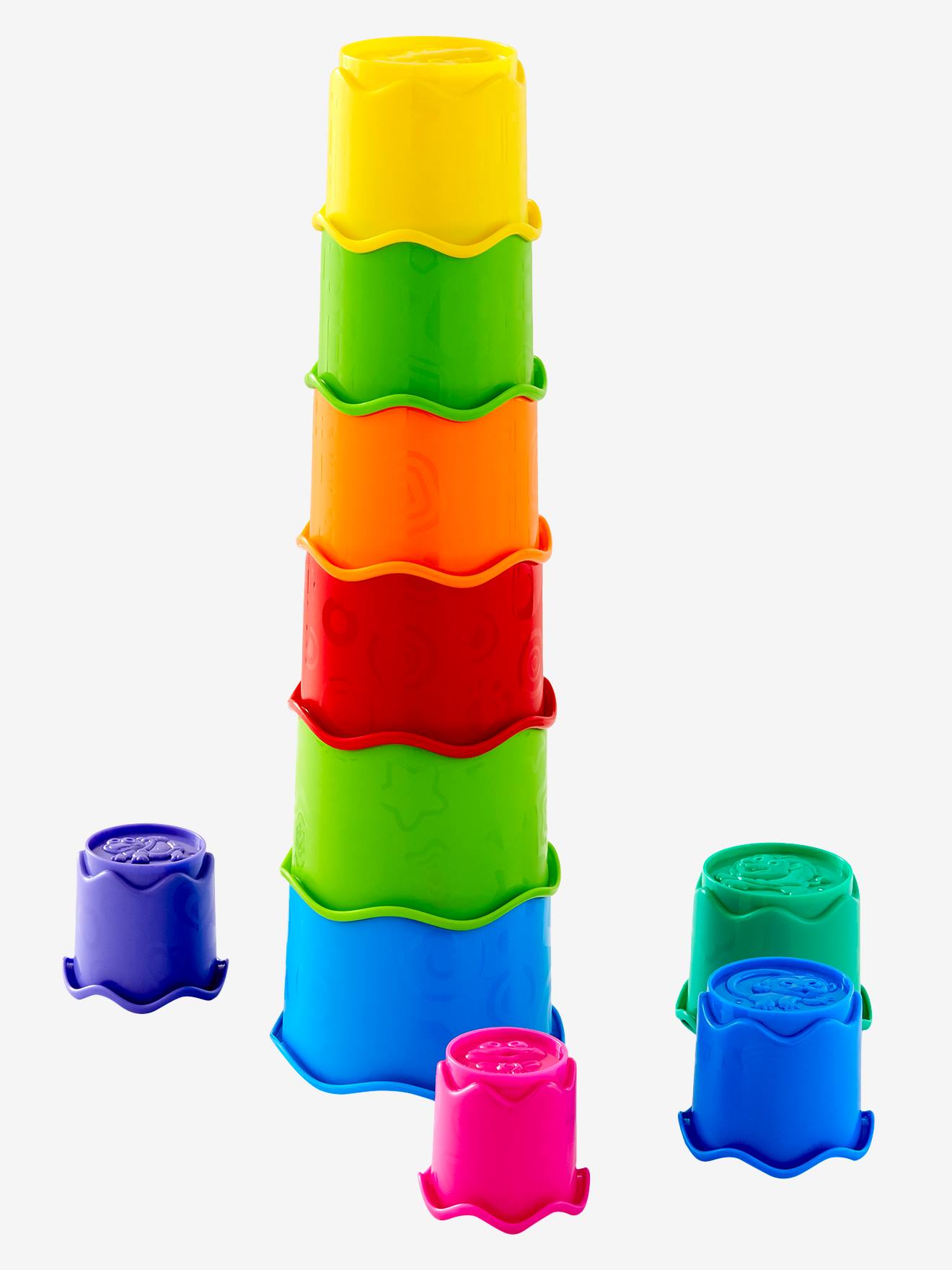 Gobelets de bain en plastique à empiler multicolore
