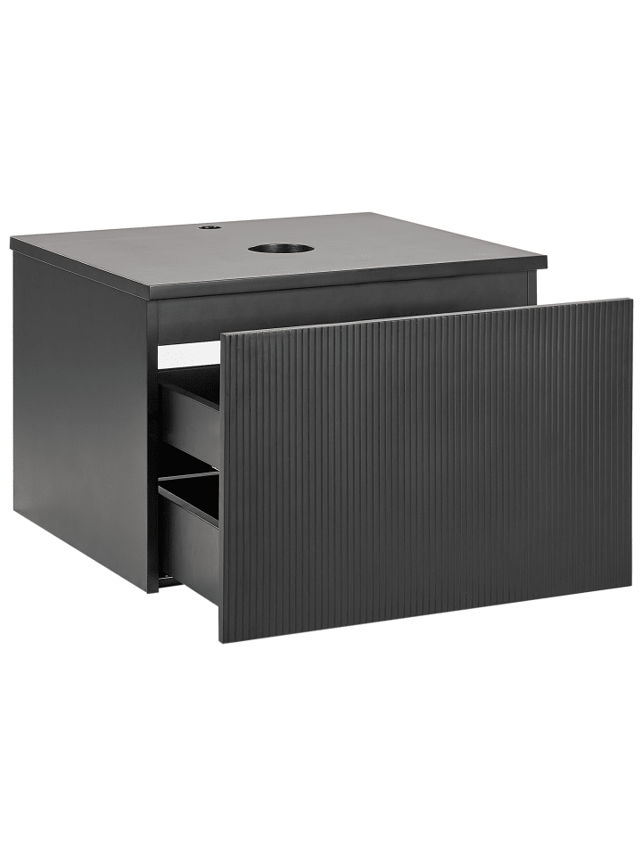 Beliani Badezimmerschrank ALZIRA in Schwarz - (W) 60 x (H) 40 x (L) 52 cm günstig kaufen onesize