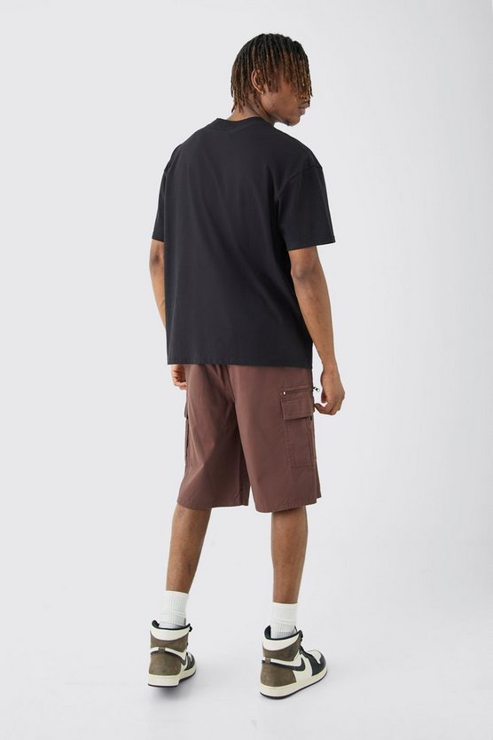 Tall lockere Twill Cargo-Shorts mit Reißverschluss-Detail