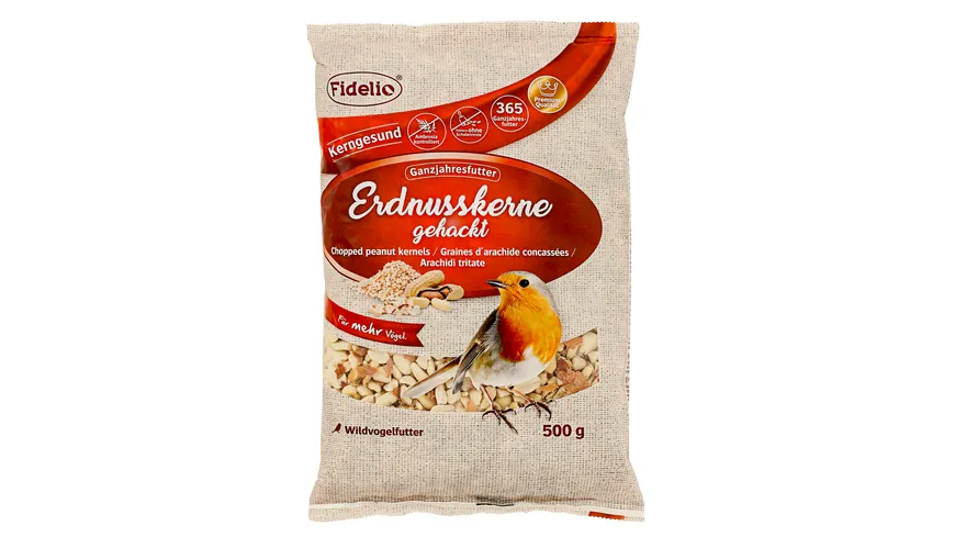 Fidelio Wildvogelfutter Erdnüsse gehackt 500g 500 g