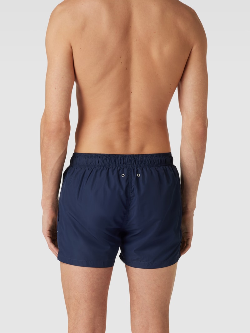 Badehose mit Logo-Print in marineblau