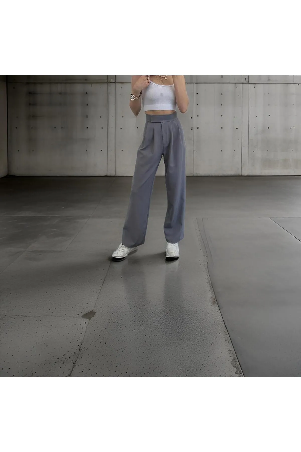 MOONBULL  Palazzo-Hose aus Lycra mit Klettverschluss in der Taille für Damen