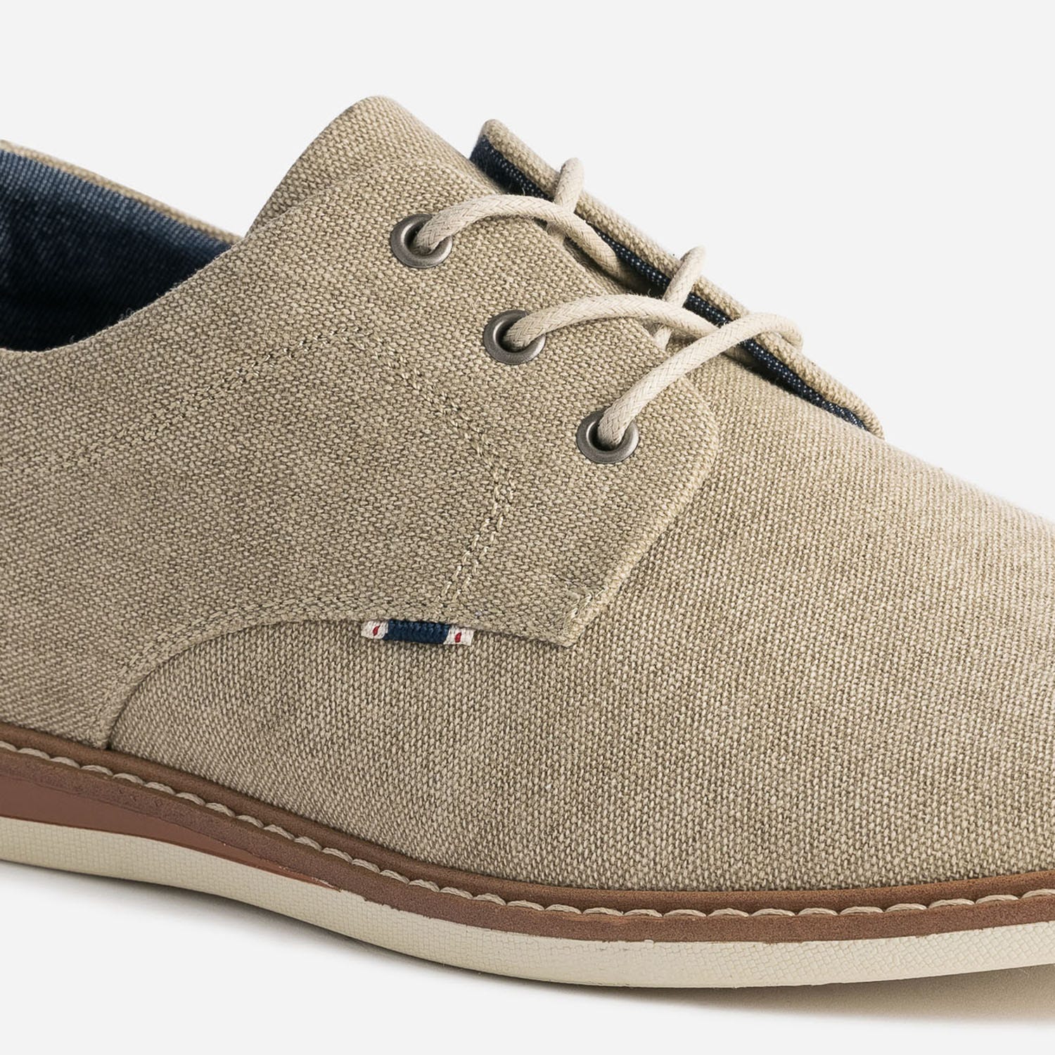 Derby beige en textile chiné