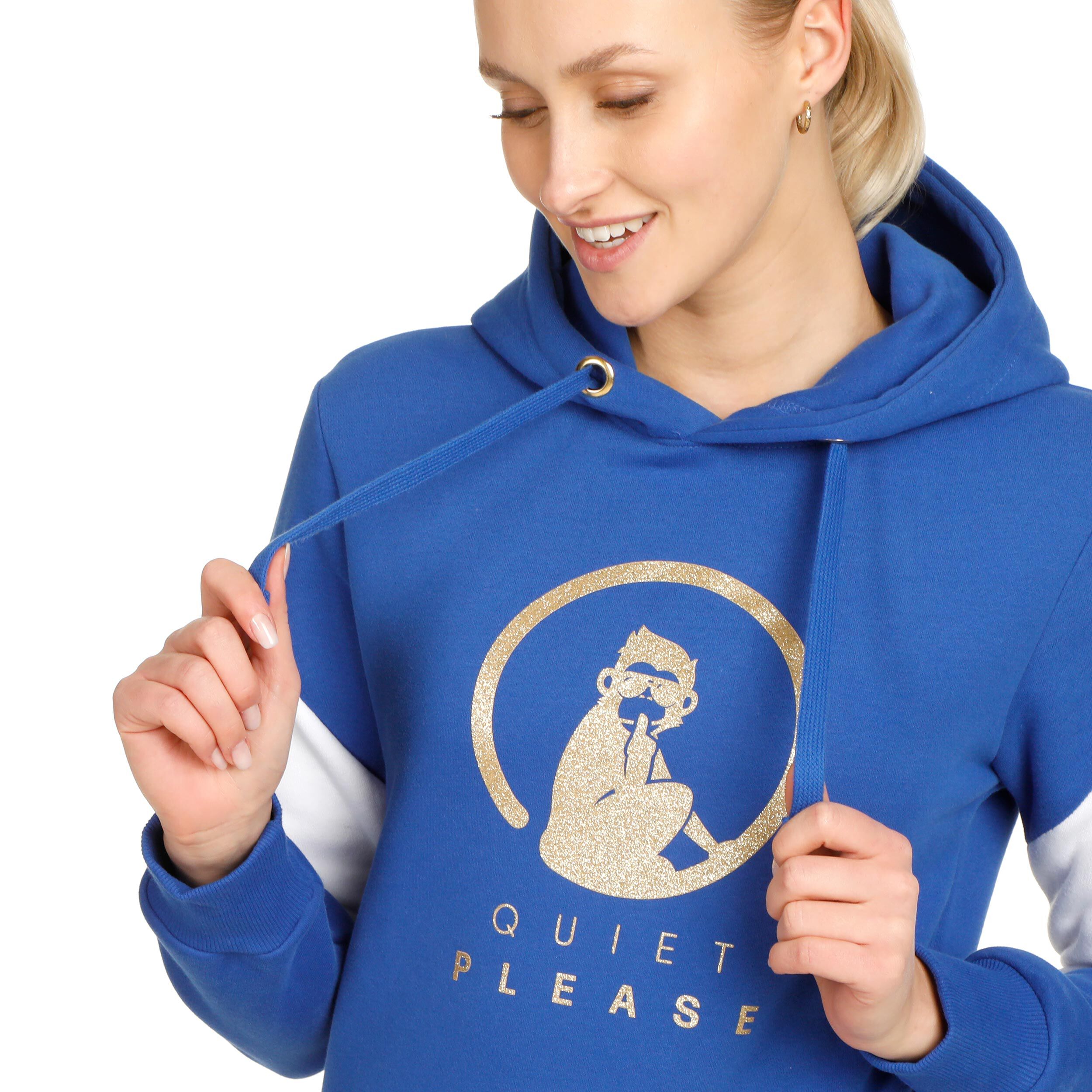 Retro Stripe Hoody Damen - Blau, Mehrfarbig