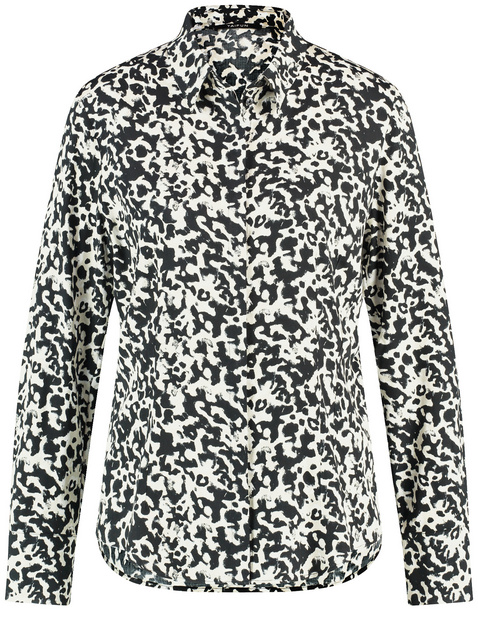 Taillierte Hemdbluse mit Allover-Print