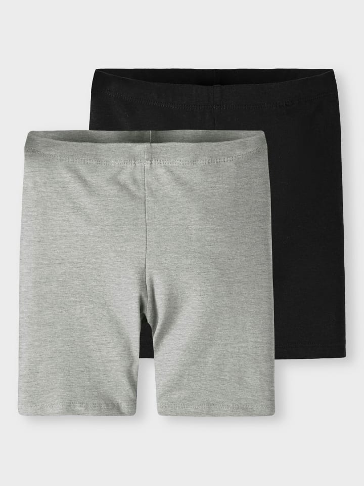 name it Radlerhosen 2er-Pack in black/grey melange günstig kaufen