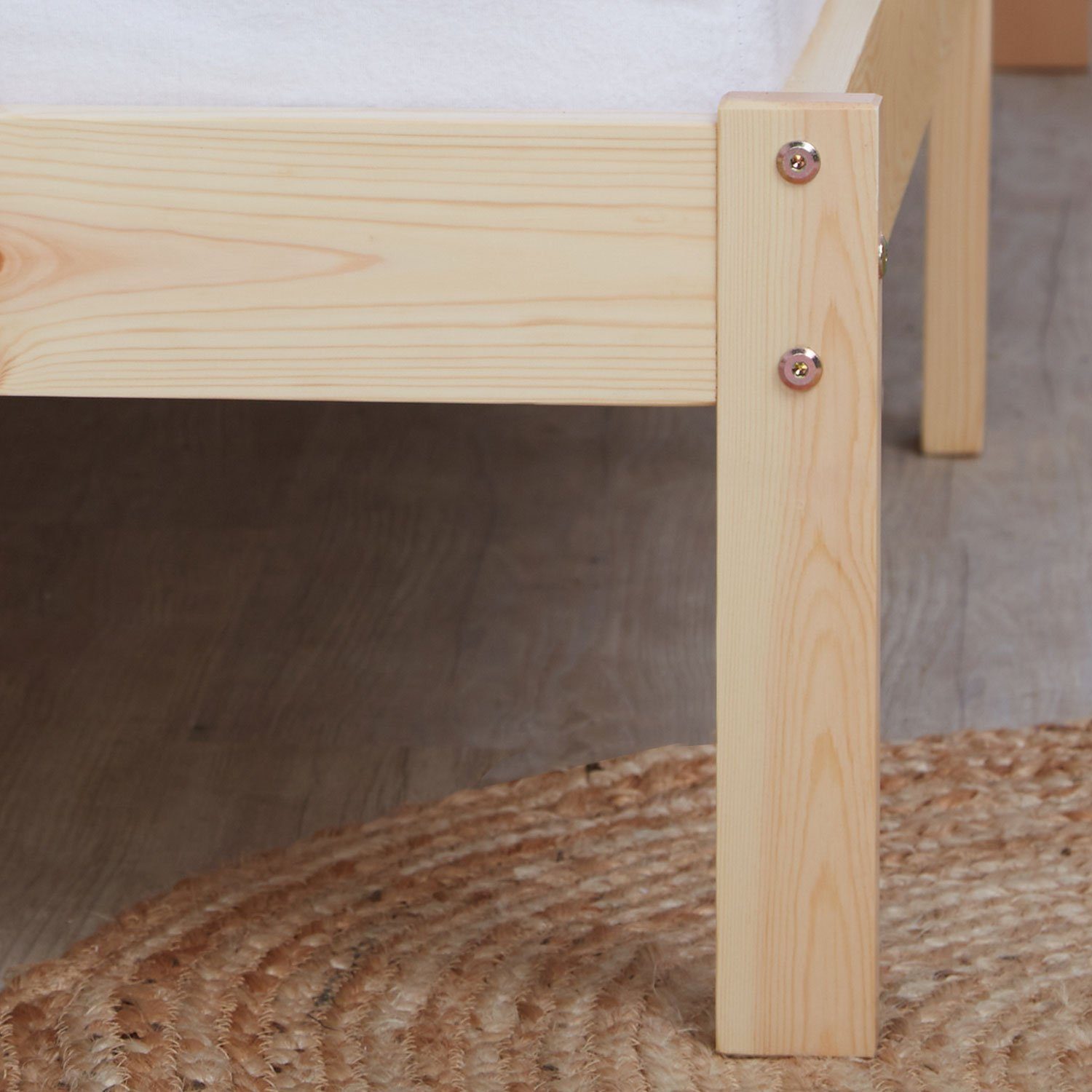 Homestyle4u Holzbett Doppelbett Einzelbett mehrere Größen Bettgestelll Kinderbett natur