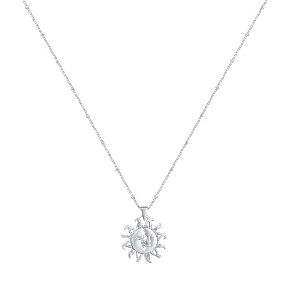 Elli Elli Collier Femmes Pendentif Soleil Vintage Look en Argent Sterling 925 Plaqué O Bijoux