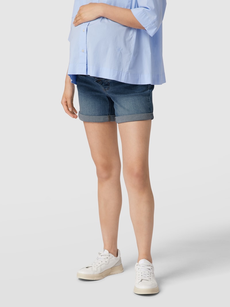 Umstands-Jeansshorts mit Bauchband in hellblau
