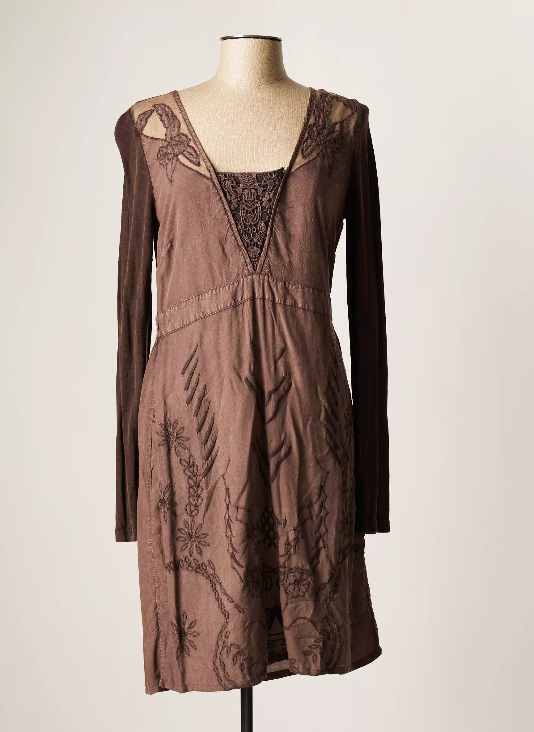 Cream Robes Mi Longues Femme couleur marron