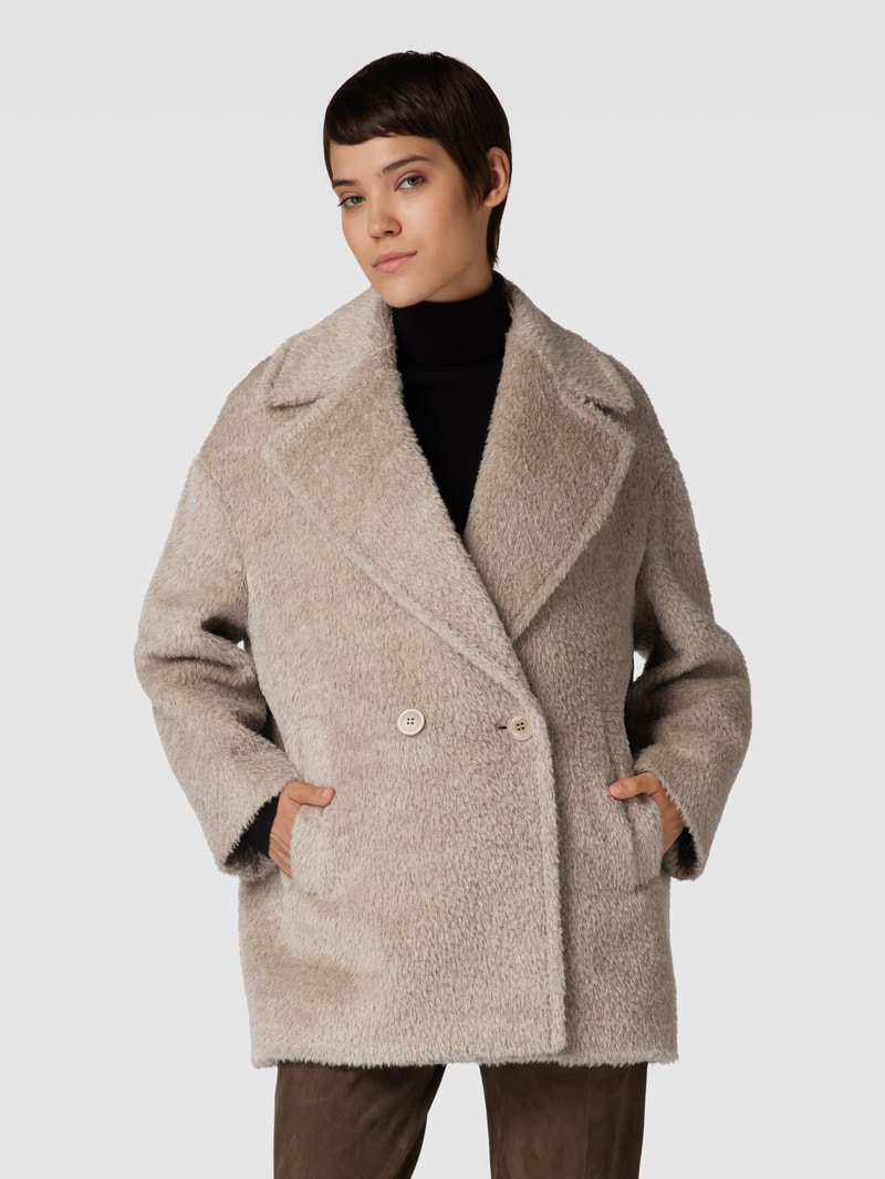 Jacke aus Viskose mit Reverskragen Modell 'ONDE' in taupe
