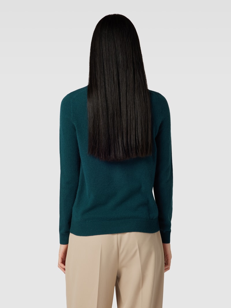 Kaschmirpullover in melierter Optik in petrol
