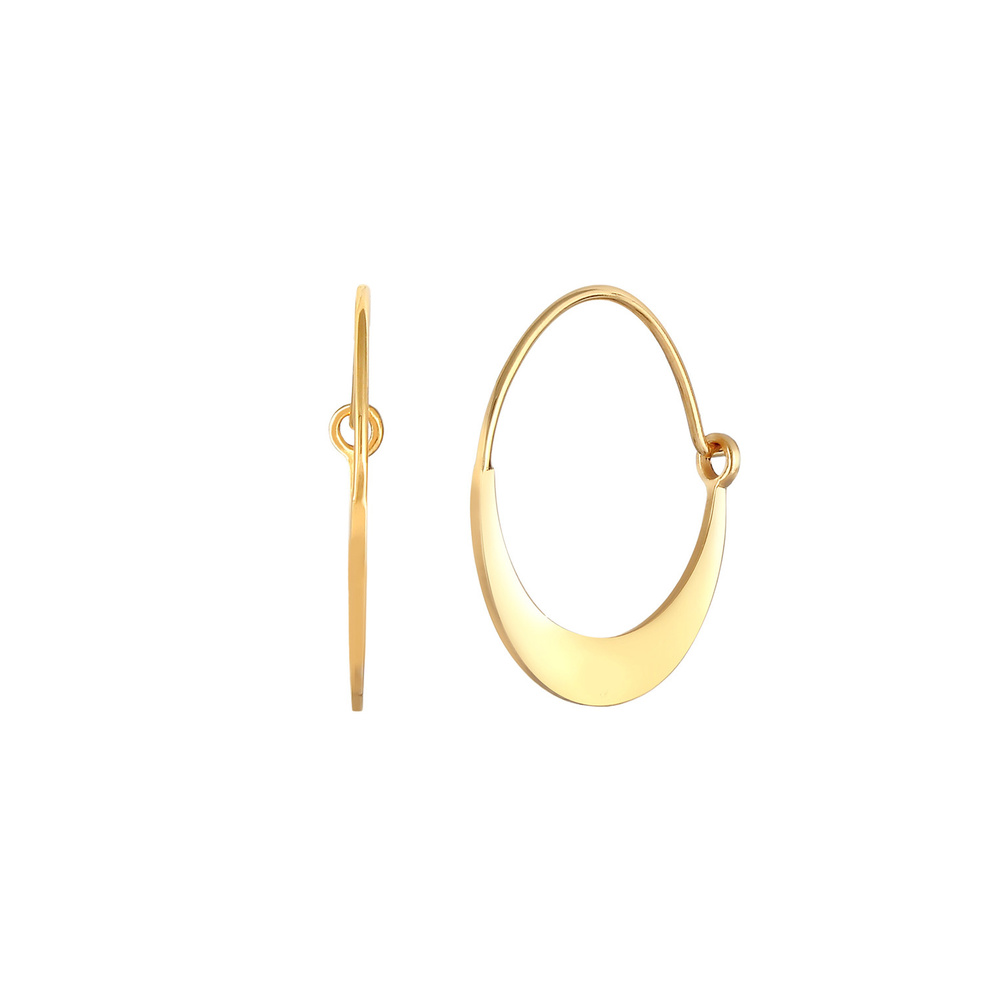 Elli Elli Boucles d'Oreilles Creolen Ohrhänger Geo Look Basic 925 Silber Boucles d'oreilles