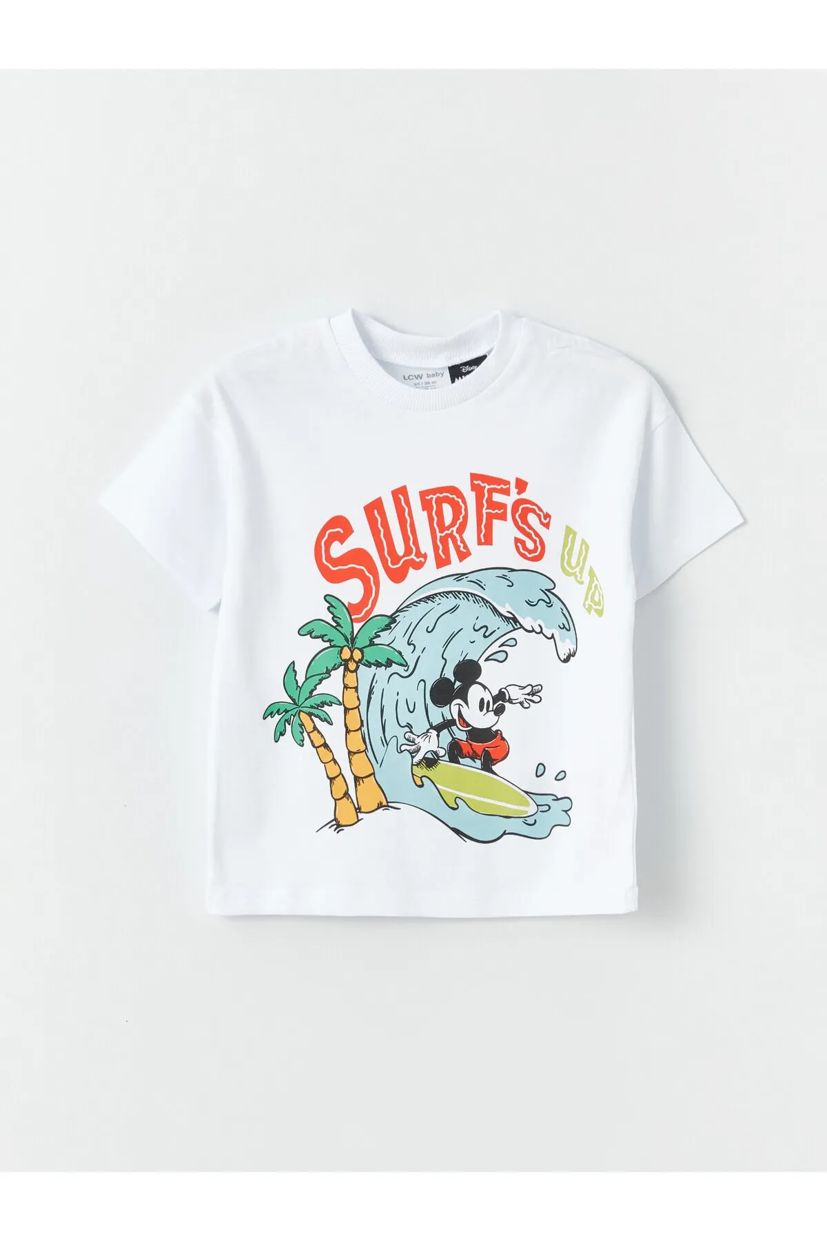 LC Waikiki  Kurzarm-Mickey-Maus-T-Shirt und Shorts für Babys mit Rundhalsausschnitt, 2er-Set