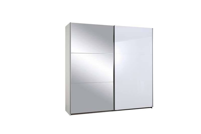 Rauch Möbel rauch Kleiderschrank Schwebetürenschrank Halle Front Hochglanz weiß 175 cm Breit