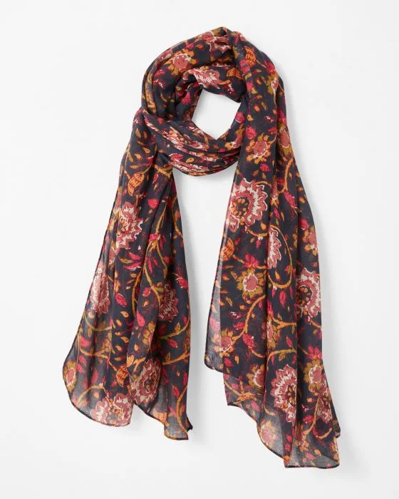 Foulard imprimé à fleurs sergé