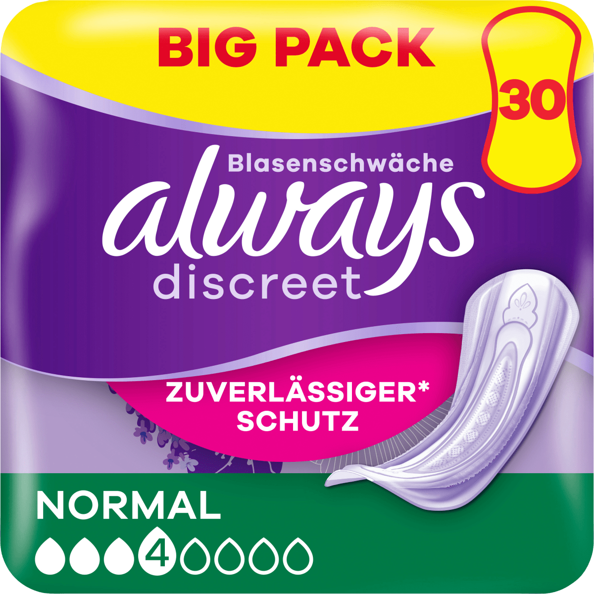 discreet Einlagen Inkontinenz Normal Big Pack, 30 St