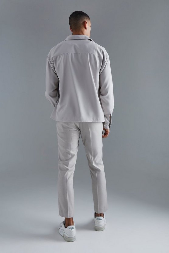 Kastiges Twill Hemd mit verdeckter Knopfleiste