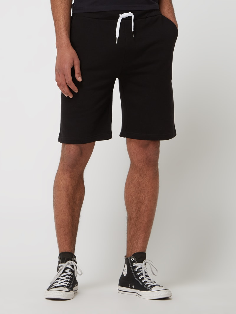 Sweatshorts aus Baumwolle in schwarz