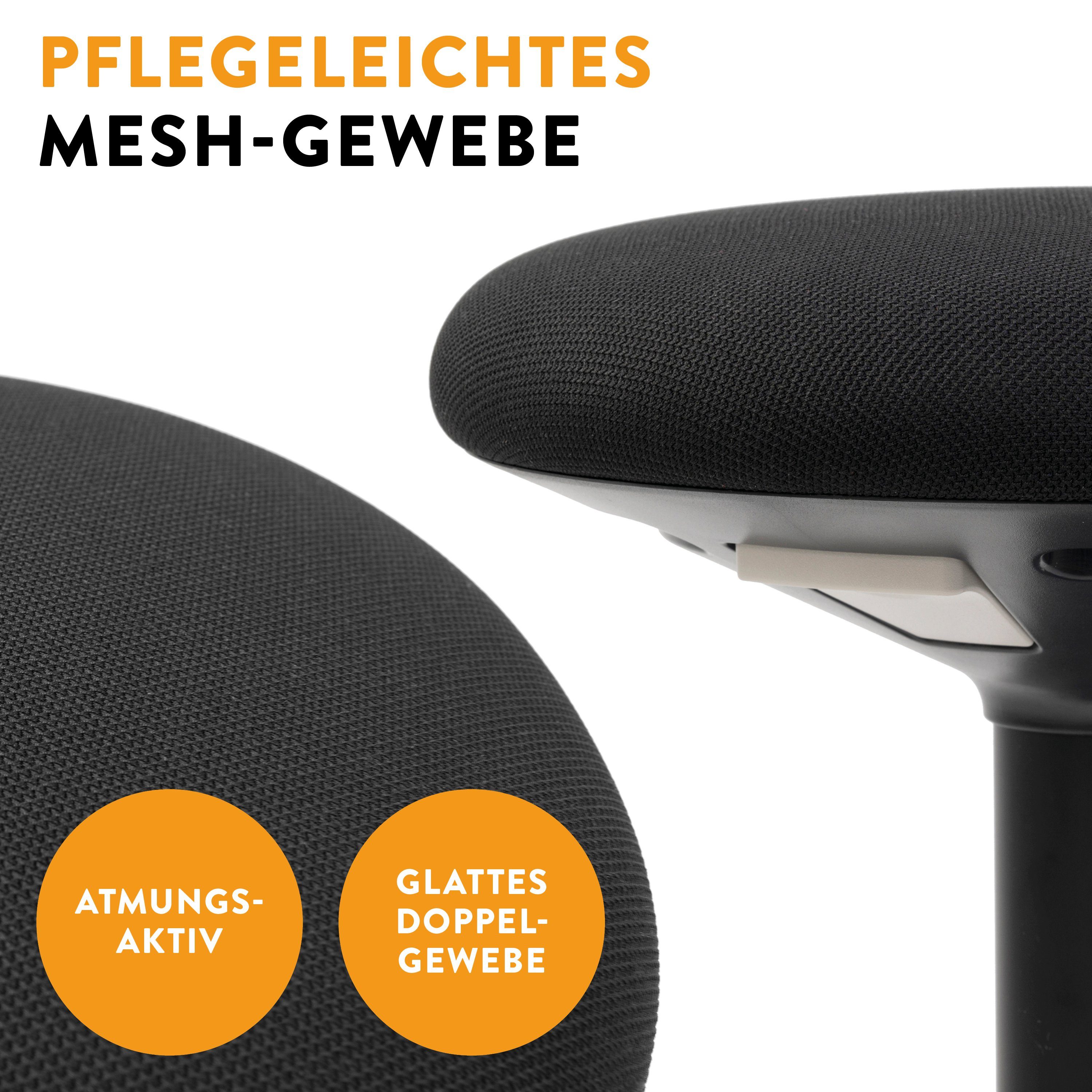 boho office® Stehhilfe, ergonomische Sitzhilfe in Schwarz, höhenverstellbar von 56-81 cm