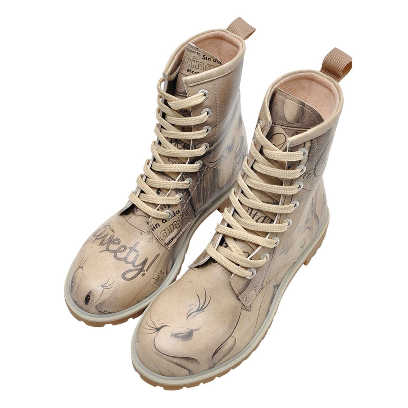 DOGO Tweety Sketch Schnürboots Vegan