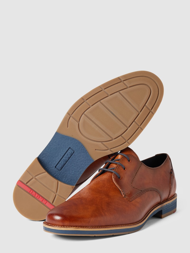 Derby-Schuhe aus Leder Modell 'LAVAL' in cognac