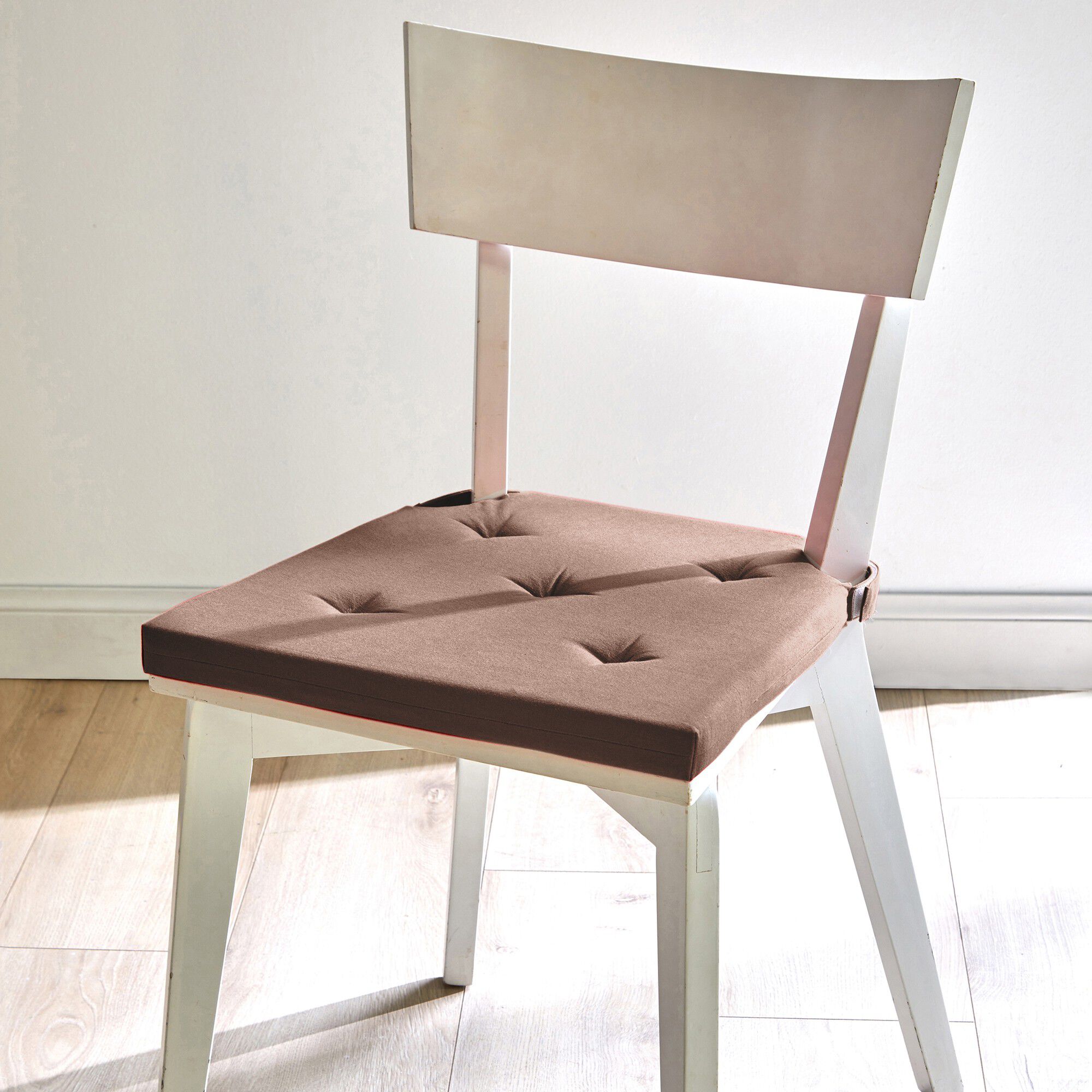 Galette de chaise unie carrée coton