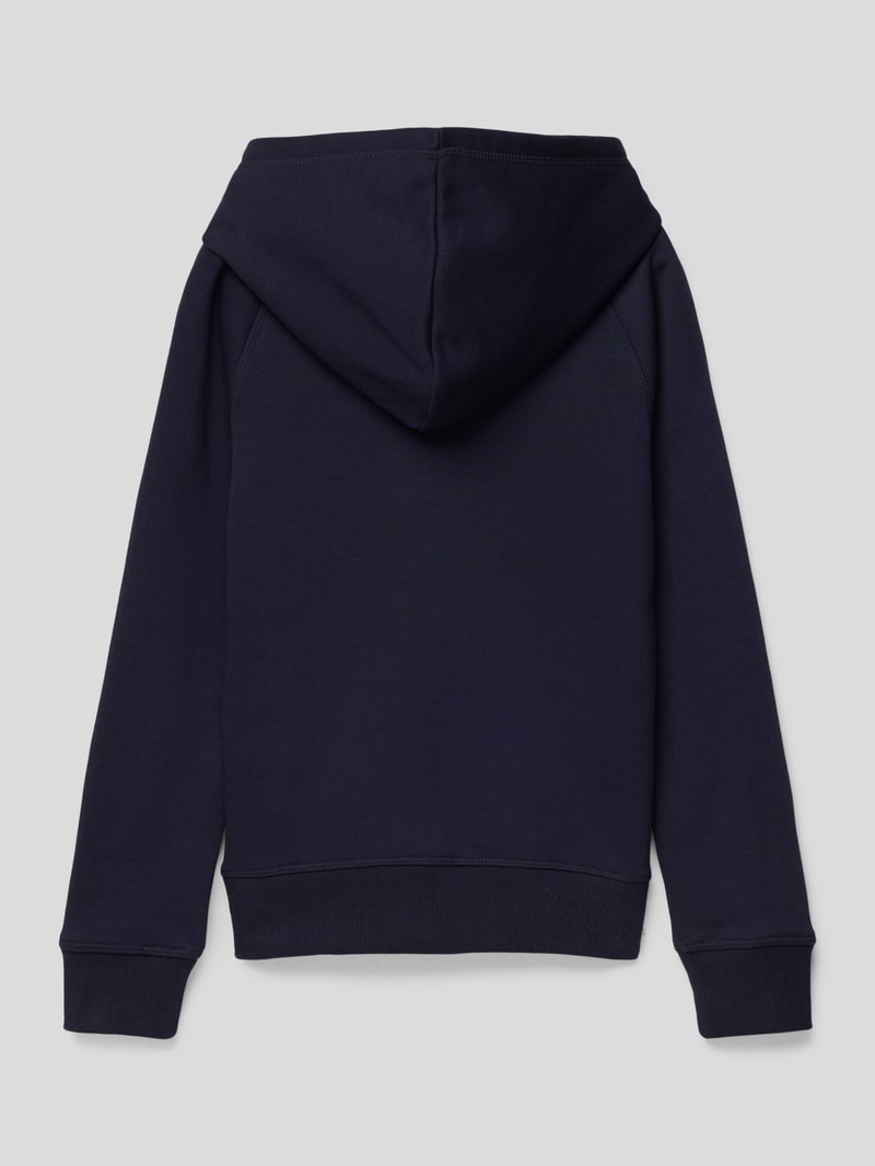 Hoodie mit Label-Stitching in marineblau