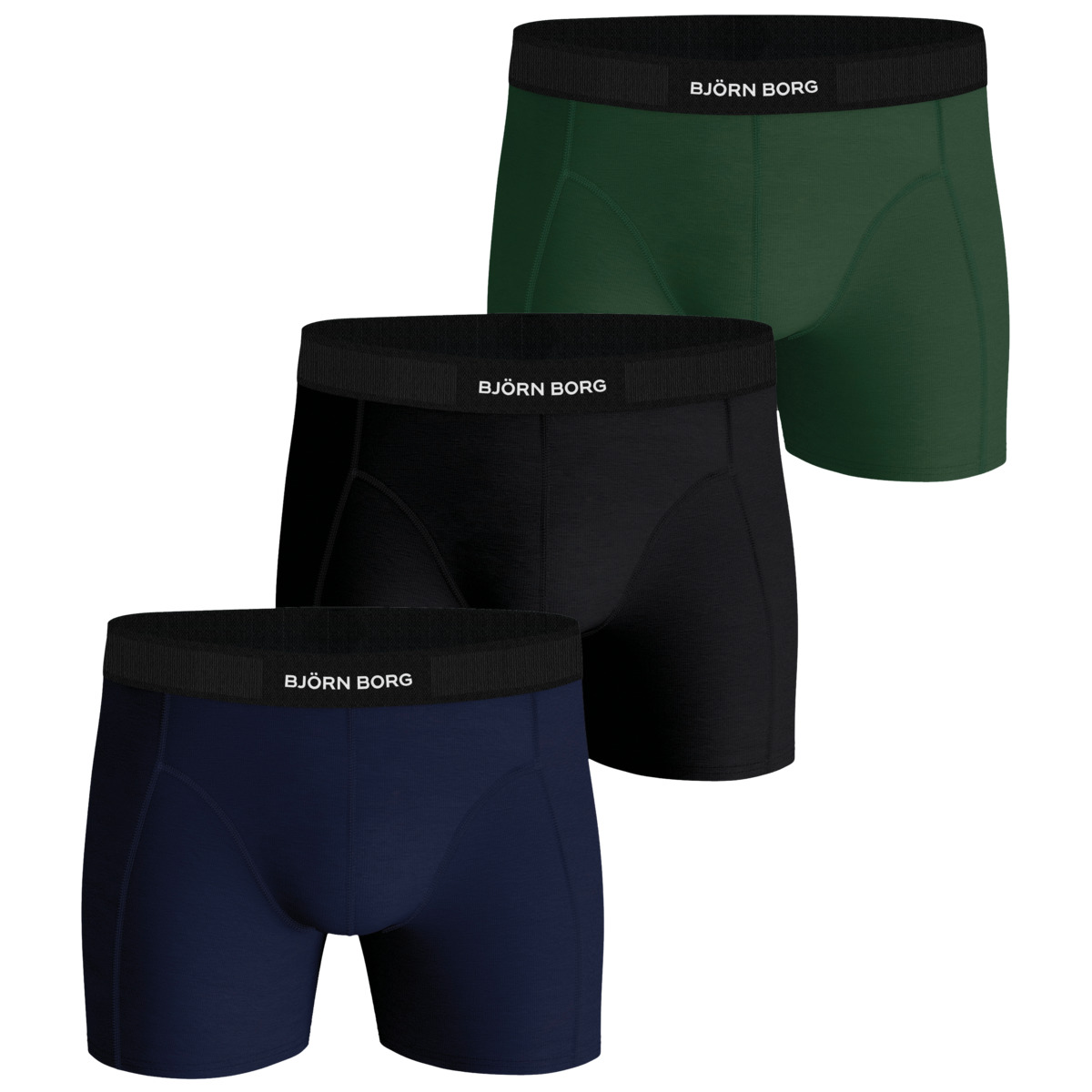 Björn Borg Premium Cotton Stretch Boxer 3er Pack Boxershorts multicolor