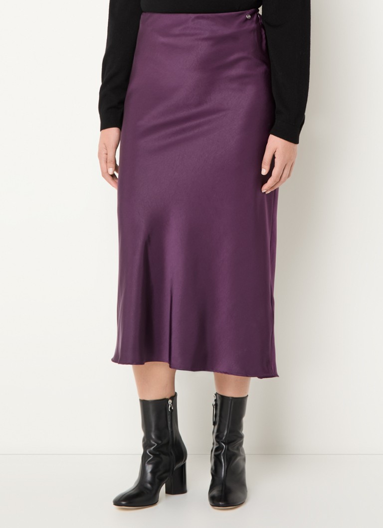 Fustă midi din satin Visos de la HUGO BOSS