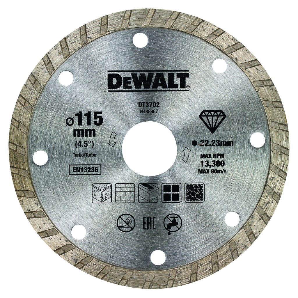 DeWalt Accessoires DT3702-QZ TURBO Diamantzaagblad 115 x 22,2 mm