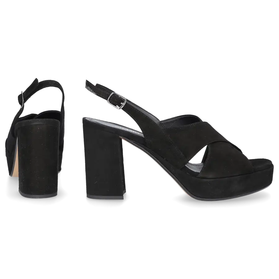 Sgamo - Sandalen 574 Veloursleder - schwarz
