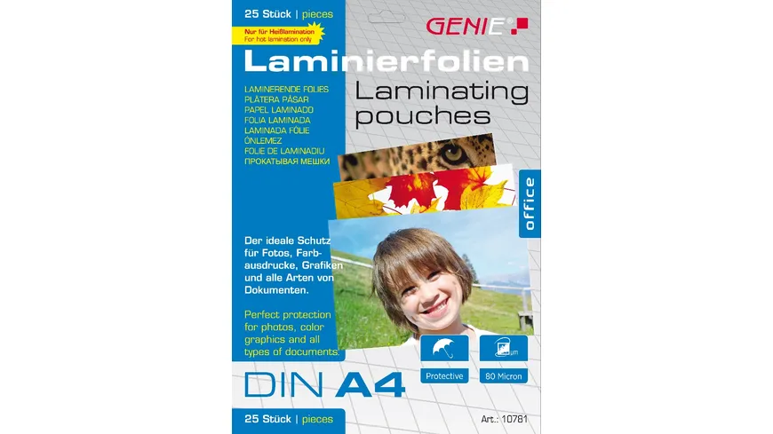 GENIE Laminierfolien A4 25er-Pack
