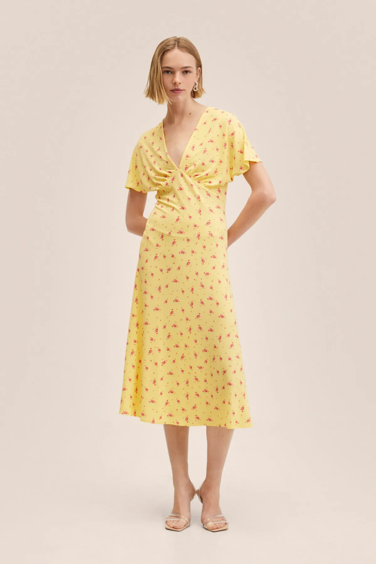 MANGO  Gelbes Damenkleid 27027746