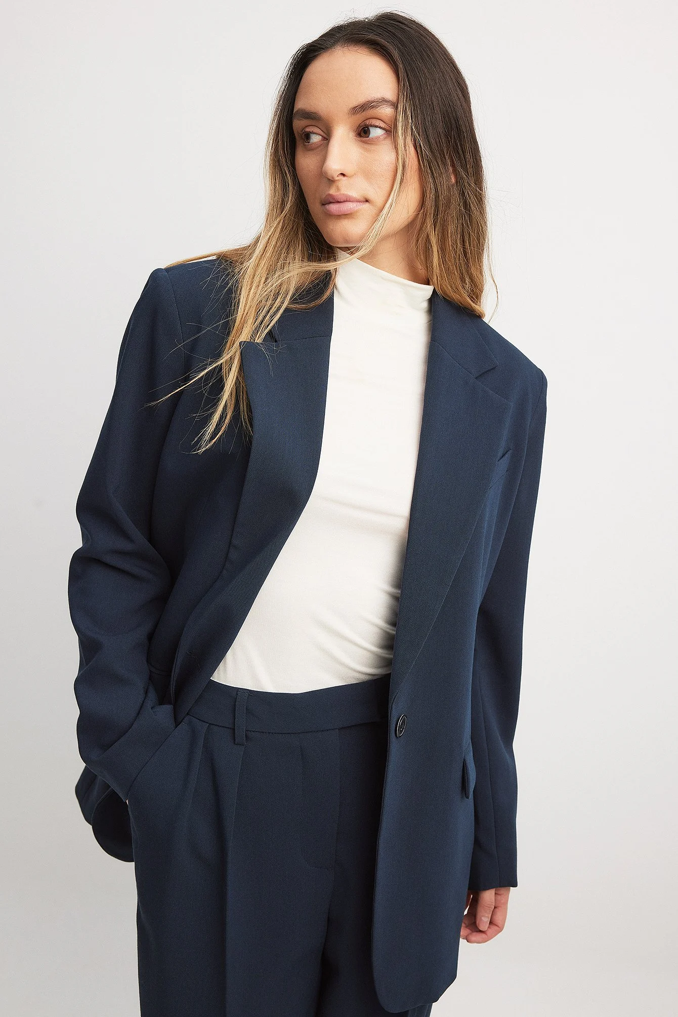 Oversize Maxi-Blazer mit einem Knopf