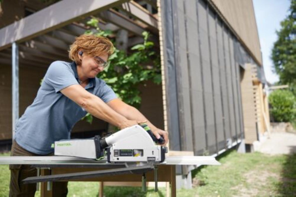 Festool 577988 TSC 55 KSEB-Basic akumuliatorinis įgilinamasis pjūklas be akumuliatoriaus ir įkroviklio Systaineryje