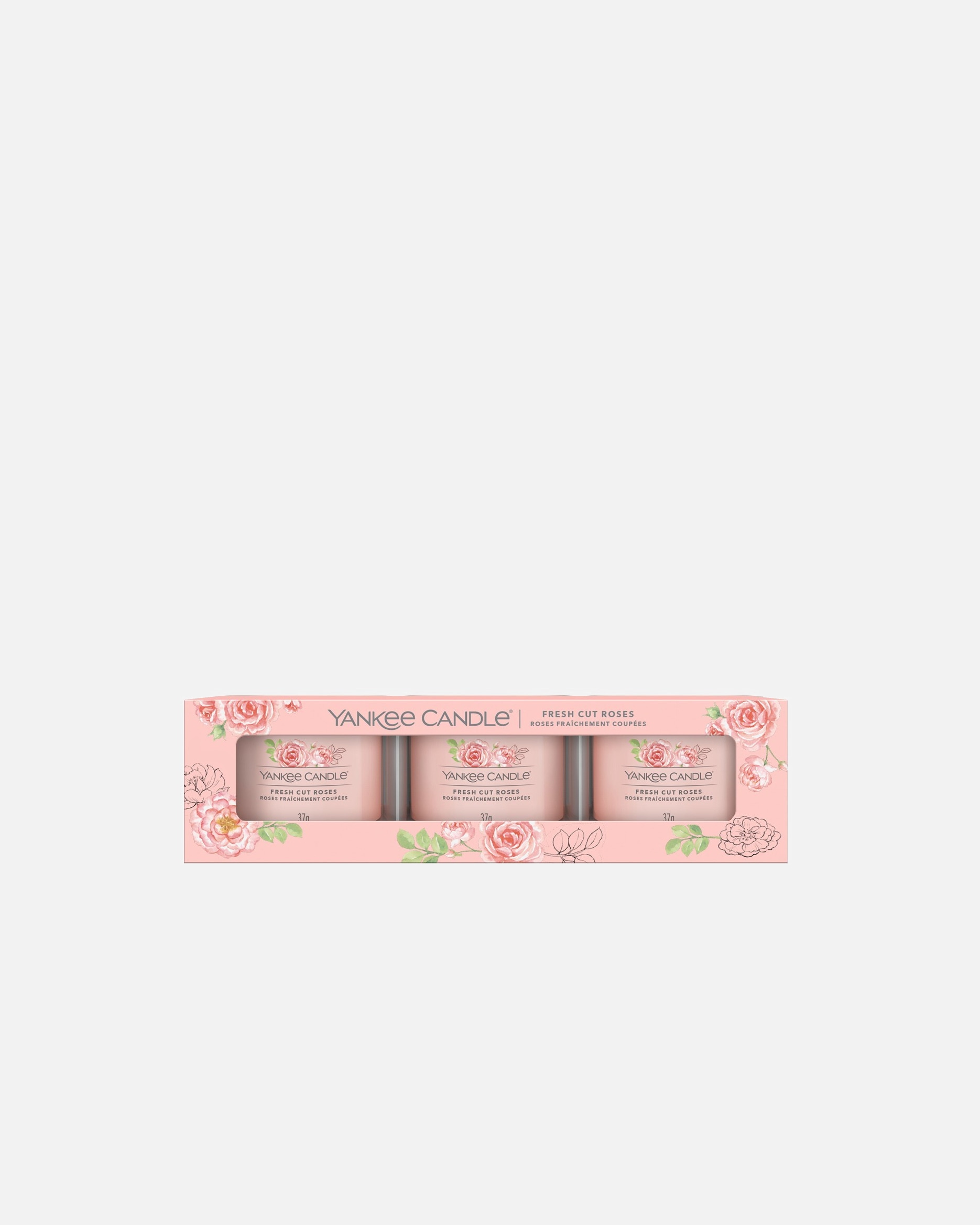 YANKEE CANDLE 3 db-os frissen vágott rózsaarany üveg gyertya ajándékszett