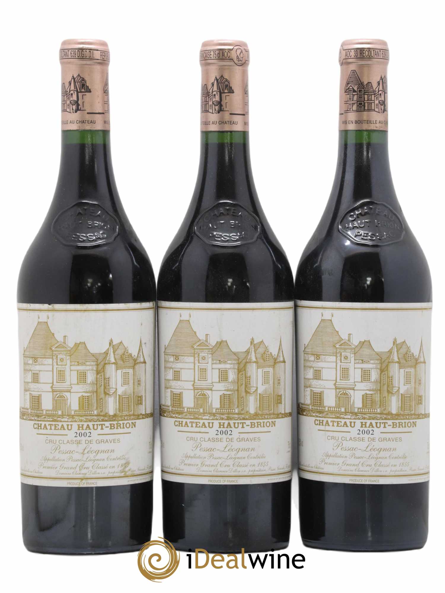 Château Haut Brion 1er Grand Cru Classé  2002 - Lot de 3 Bouteilles