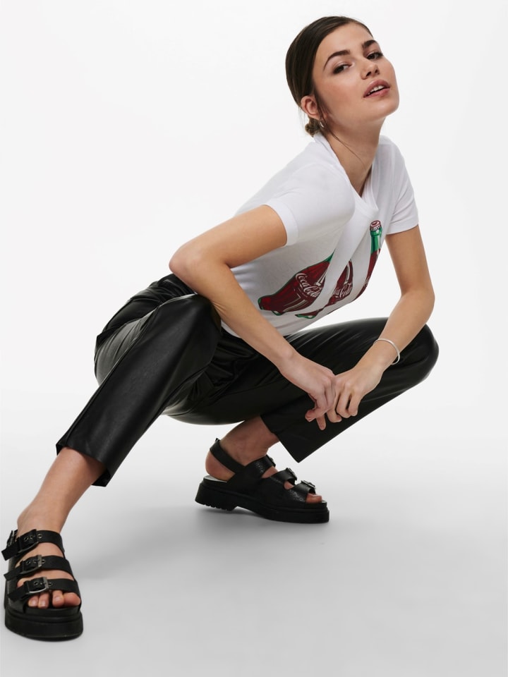 ONLY High WaistPU Kunstleder Hose Stretch Pants Beschichtet ONLEMILY in Schwarz günstig kaufen XL