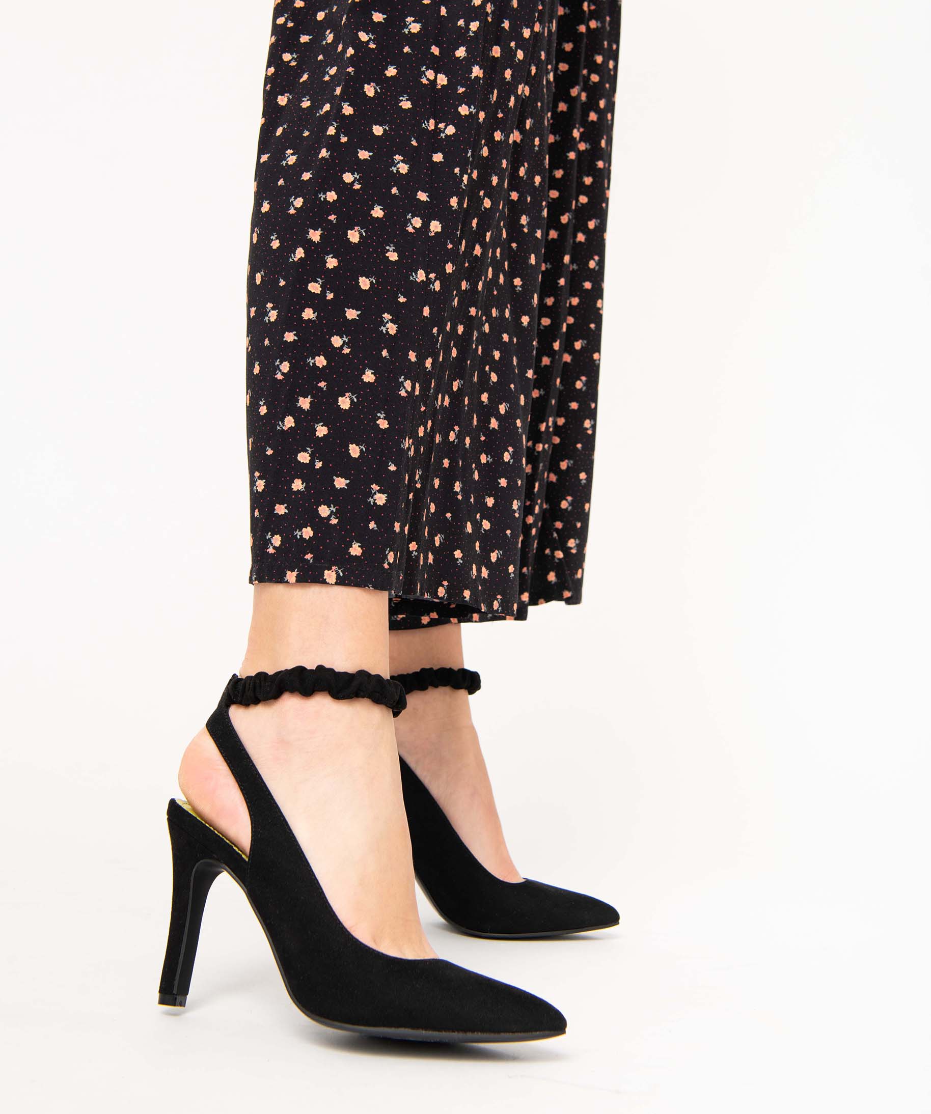 Escarpin femme ouvert à talon fin noir | GEMO