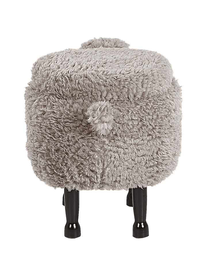 Beliani Tierhocker SHEEP in Grau/Dunkler Holzfarbton/Schwarz günstig kaufen onesize