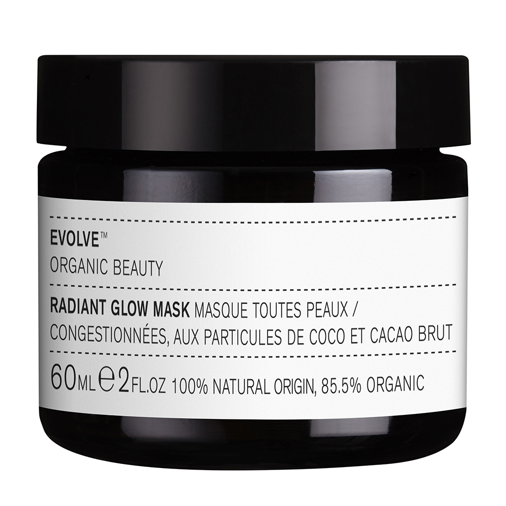 evolve organic beauty RADIANT GLOW MASK Masque exfoliant 2-en-1