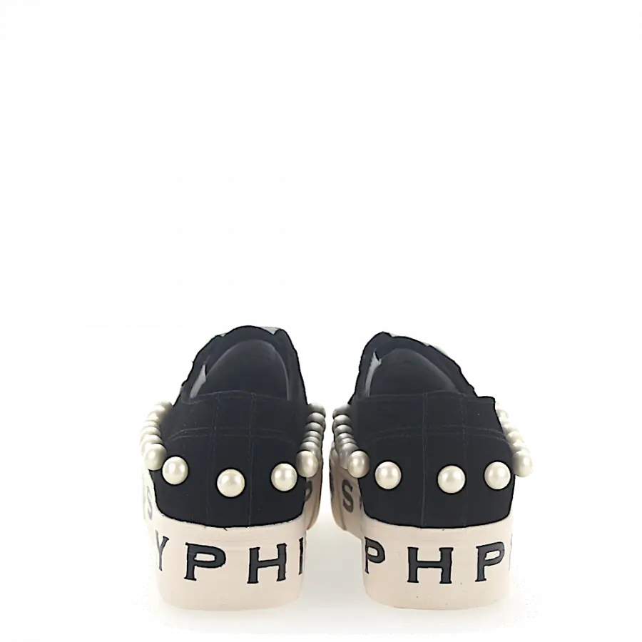 Philosophy Di Lorenzo Serafini - Sneaker Veloursleder Logo Perlen Print schwarz - schwarz