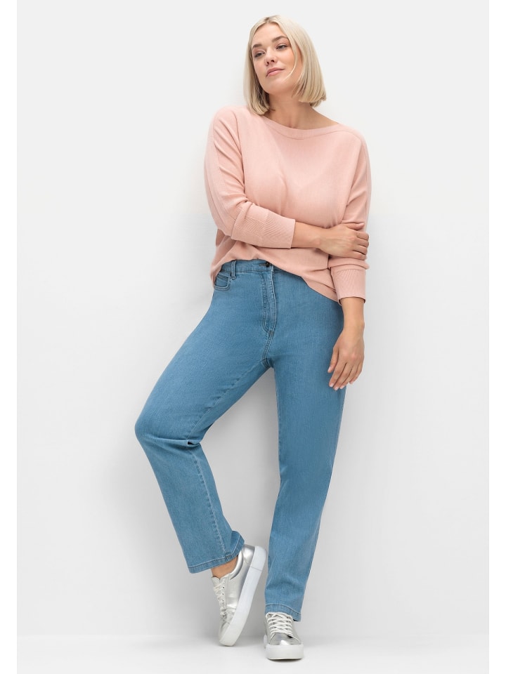 sheego Gerade Jeans in light blue Denim günstig kaufen